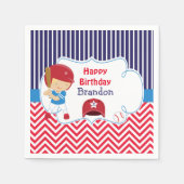 Cute Baseball Blonde Hair Boy Birthday Party Servet (Voorkant)