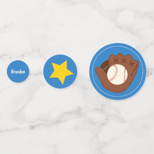 Cute Baseball Boy Birthday Confetti (Achterkanten)