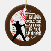 Cute Baseball Catcher Grandma Grandpa Grandson Keramisch Ornament (Voorkant)