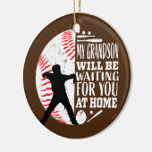 Cute Baseball Catcher Grandma Grandpa Grandson Keramisch Ornament (Links)