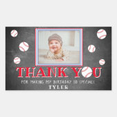 Cute Baseball Chalkboard Birthday Dank je wel Rechthoekige Sticker (Voorkant)
