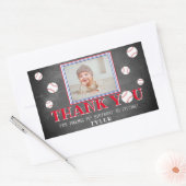 Cute Baseball Chalkboard Birthday Dank je wel Rechthoekige Sticker (Envelop)