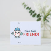 Cute Baseball Classroom Valentine Card Feestdagenkaart (Staand voorkant)