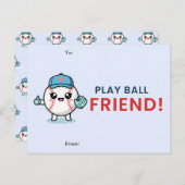 Cute Baseball Classroom Valentine Card Feestdagenkaart (Voorkant / Achterkant)