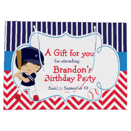 Cute Baseball Dark Hair Boy Birthday Groot Cadeauzakje