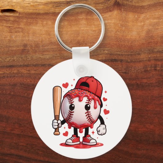 Cute Baseball Drip Cartoon Mascotte Kids Sportsshi Sleutelhanger (Voorkant)