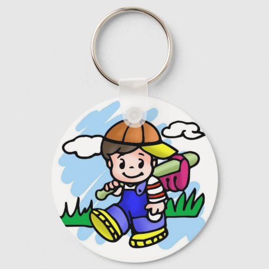 Cute Baseball Kind Sleutelhanger (Voorkant)