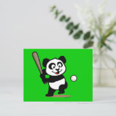 Cute Baseball Panda Briefkaart (Staand voorkant)
