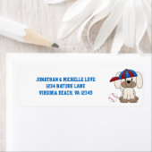 Cute Baseball Puppy Dog Address Etiket (Insitu)