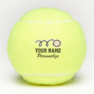 Cute baseball sport logo aangepaste naam geel tennisballen