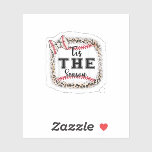 Cute Baseball Tis The Season Mom Sister Toddler Gi Sticker (Vel)