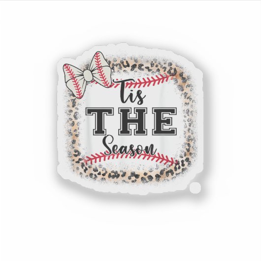 Cute Baseball Tis The Season Mom Sister Toddler Gi Sticker (Voorkant)