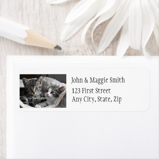 Cute Basket of Kittens, Kats Address Label (Insitu)