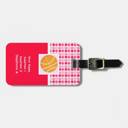 Cute Basketball Bagagelabel (Voorkant horizontaal)