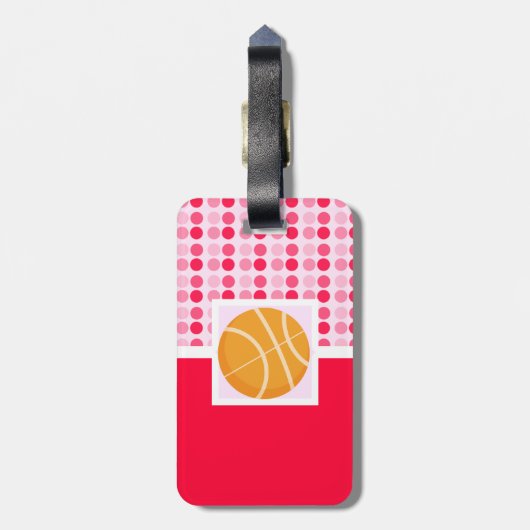 Cute Basketball Bagagelabel (Achterkant verticaal)
