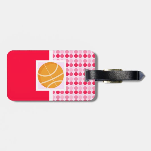 Cute Basketball Bagagelabel (Achterkant horizontaal)