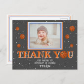 Cute Basketball Balls Chalkboard Foto: Dank u Briefkaart (Voorkant / Achterkant)