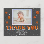 Cute Basketball Balls Chalkboard Foto: Dank u Briefkaart (Voorkant)