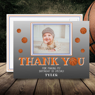 Cute Basketball Balls Chalkboard Foto: Dank u Briefkaart