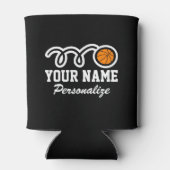 Cute basketball cartoon aangepaste naam Birthday g Blikjeskoeler (Achterkant)