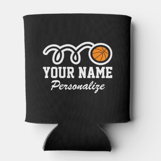 Cute basketball cartoon aangepaste naam Birthday g Blikjeskoeler (Achterkant)