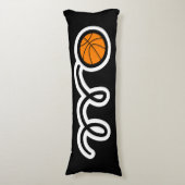 Cute basketball cartoon, aangepaste naam kind slaa lichaamskussen (Voorkant Verticaal)