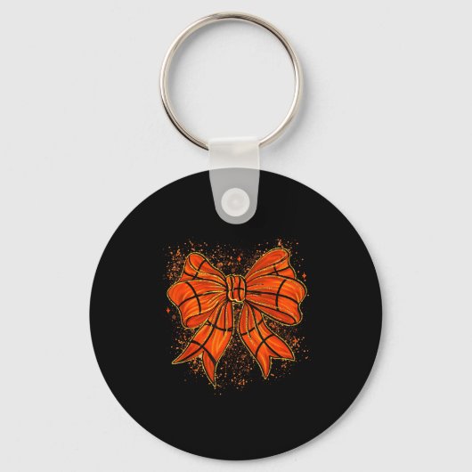 Cute Basketball Coquette Bow Basketball Bow Girls  Sleutelhanger (Voorkant)