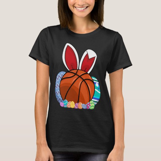 Cute Basketball Easter Egg Bunny For Kids Boys To T-shirt (Voorkant)