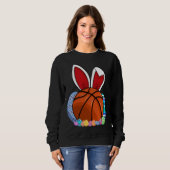 Cute Basketball Easter Egg Bunny  For Kids Boys To Trui (Voorkant volledig)