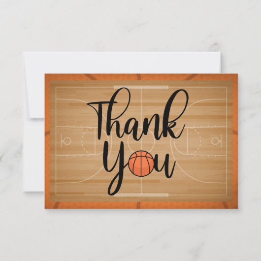 Cute Basketball Hartelijk dank Bedankkaart (Achterkant)