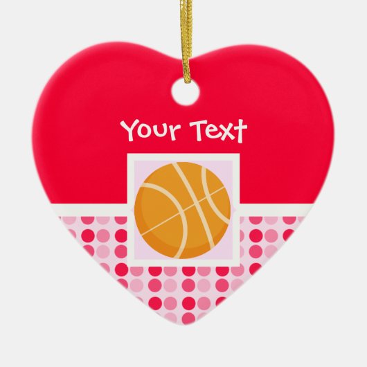 Cute Basketball Keramisch Ornament (Voorkant)