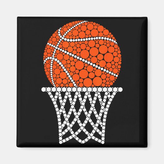 Cute Basketball Polka Dot Art Student Happy Dot Da Magneet (Voorkant)
