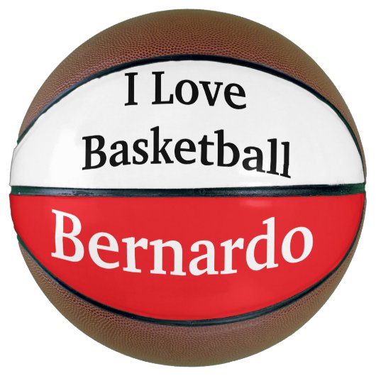 Cute Basketball Sports I Love Basketball Red Basketbal (Voorkant)