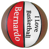 Cute Basketball Sports I Love Basketball Red Basketbal (Verticaal)