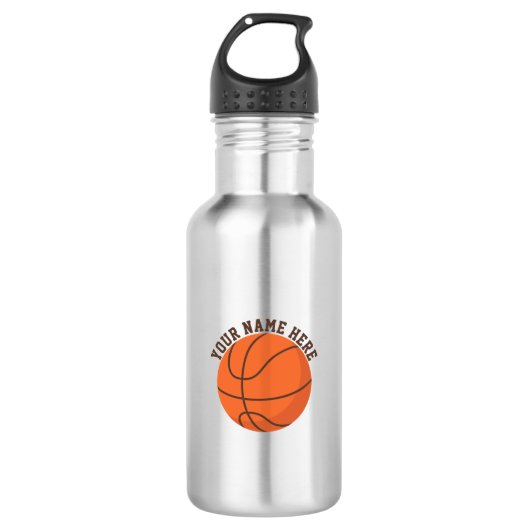 Cute Basketball Water Bottle Sporty Team Player Waterfles (Voorkant)