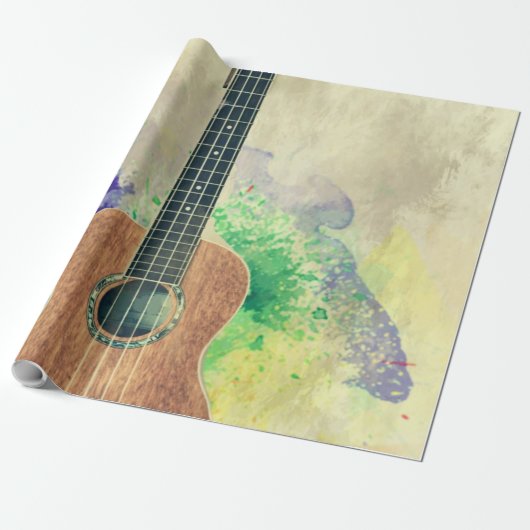 Cute Bass Guitar Cadeaupapier (Uitgerold)