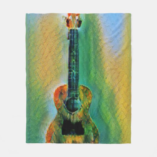 Cute Bass Guitar Fleece Deken (Voorkant)