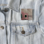 Cute Bass Guitar Vierkante Button 5,1 Cm (In situ)