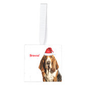 Cute Basset Hound Dog 2-kerstfoto Decoratie (Voorkant)