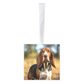 Cute Basset Hound Dog 2-kerstfoto Decoratie (Rechts)