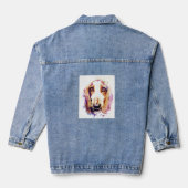 Cute Basset Hound Dog Face Head Denim Jacket (Achterkant)