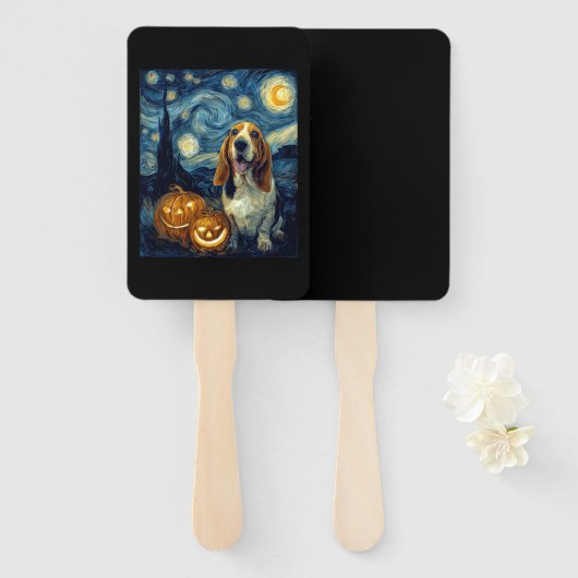 Cute Basset Hound Dog Halloween Jack O Lantern Pum Handwaaier (Voorkant en achterkant)