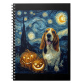 Cute Basset Hound Dog Halloween Jack O Lantern Pum Notitieboek (Voorkant)