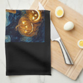 Cute Basset Hound Dog Halloween Jack O Lantern Pum Theedoek (Quarter Fold)