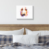 Cute Basset Hound Dog Head Face Puppy Canvas Afdruk (Insitu (Slaapkamer))