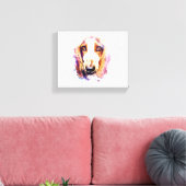 Cute Basset Hound Dog Head Face Puppy Canvas Afdruk (Insitu (Woonkamer))