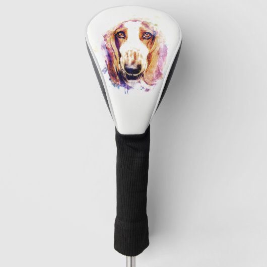 Cute Basset Hound Dog Head Face Puppy Golfheadcover (Voorkant)