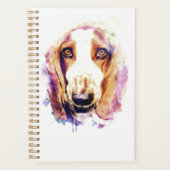 Cute Basset Hound Dog Head Face Puppy Planner (Voorkant)