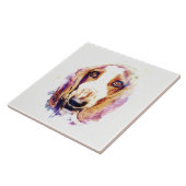 Cute Basset Hound Dog Head Face Puppy Tegeltje (Zijkant)