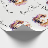 Cute Basset Hound Dog Head Face Sketch Gift Cadeaupapier (Hoek)